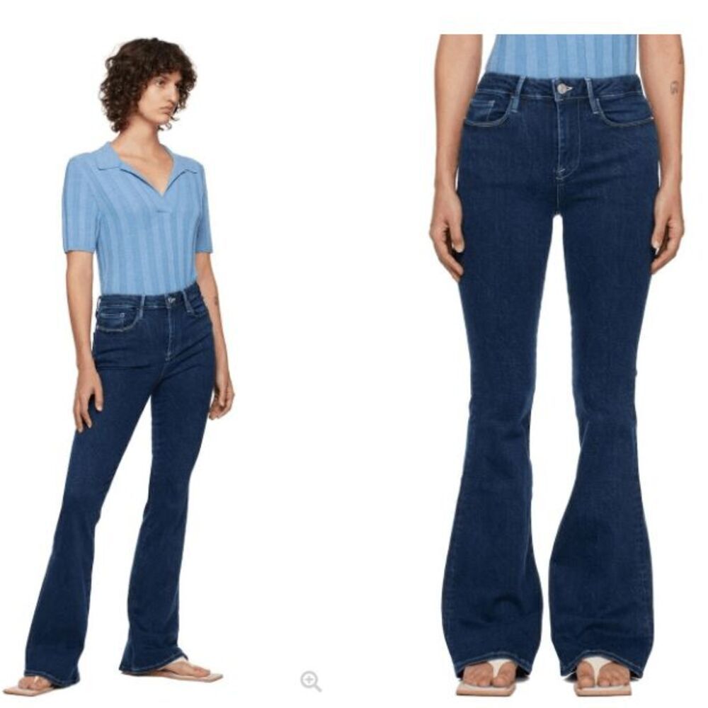 Frame Le One Flare Jeans Ackerman Indigo‎ Wash Stretch Size 1 (24)